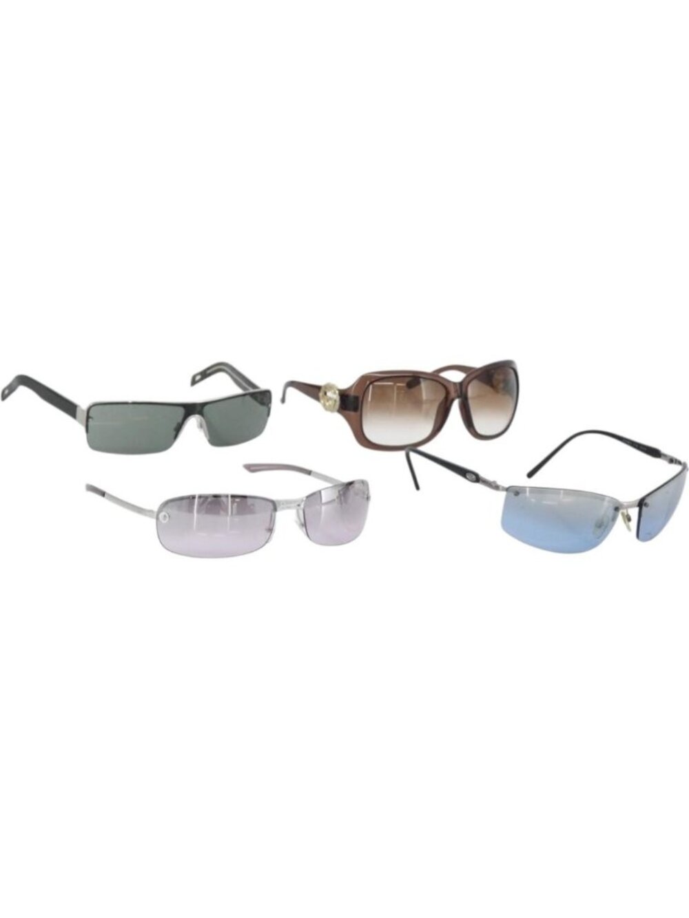 Christian Dior Gucci Burberry Sunglasses Plastic Metal 4 Set Brown